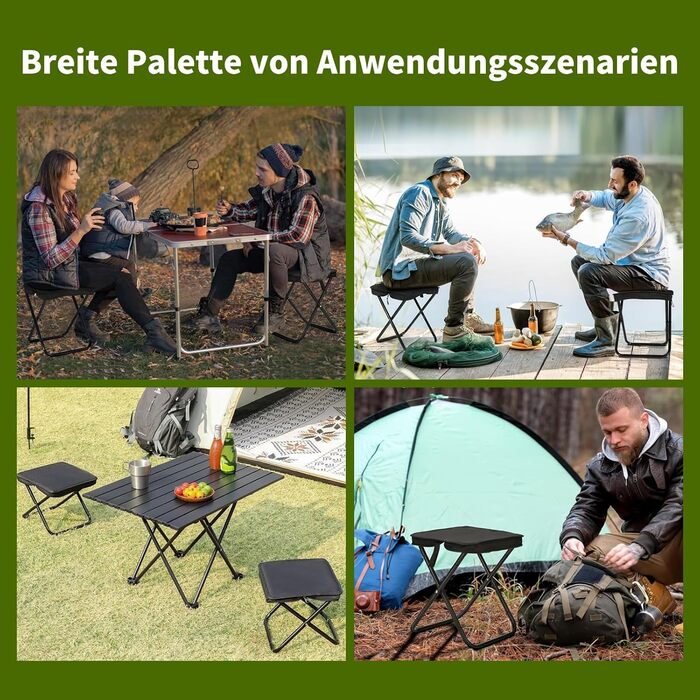 Складний туристичний стілець EASYLOCK, чорний. Максимальне навантаження 150 кг