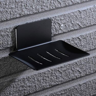 Тримач для мила Celbon SUS 304 з нержавіючої сталі, самоклеючий, чорний, без свердління для ванної кімнати