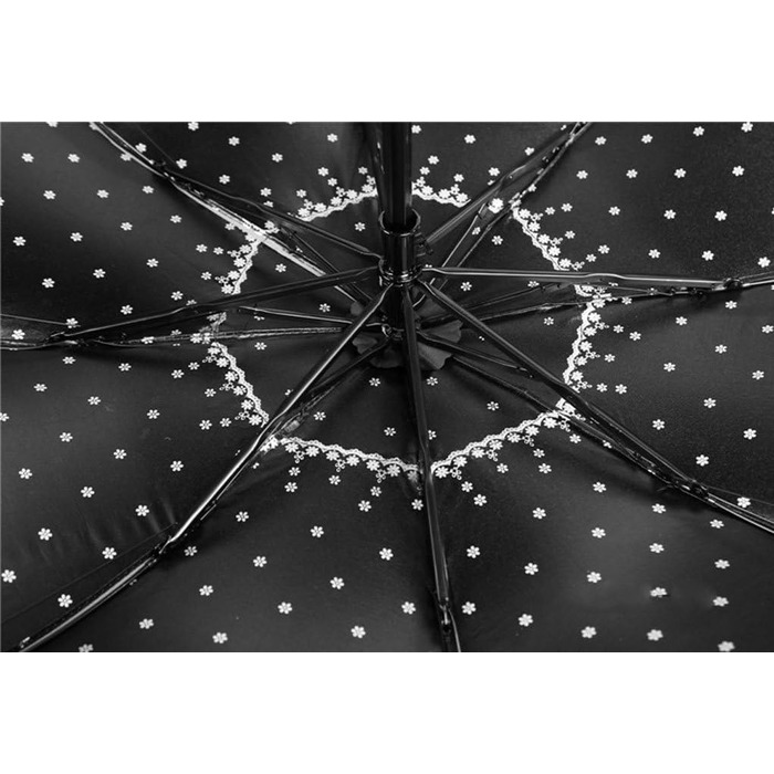 Жіночий дитячий парасолька від сонця та дощу FakeFace® з поліестеру, чорний, ручний, з UV-захистом