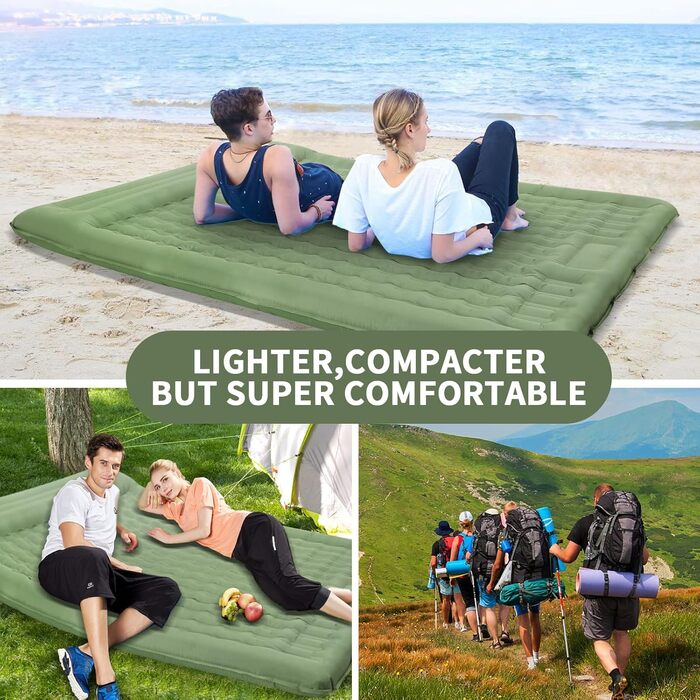 Douthfolle Twin XL Camping Sleeping Pad - 12cm Thick Inflatable Sleeping Mat with Foot Pump - Waterproof & Outdoor