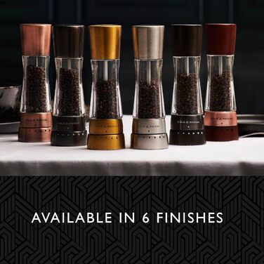 Cole & Mason Derwent Salt & Pepper Mill Set – 19cm, Adjustable Ceramic Grinder, Stainless Steel & Acrylic Design, Color: Stainless Steel, Precise Grinding, Durable