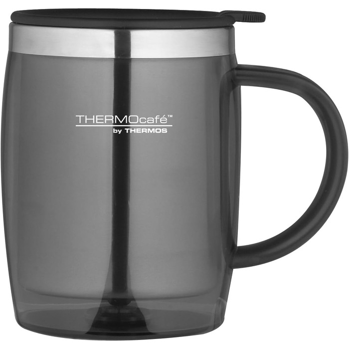Термос ThermoCafé Transluzente Schreibtischbecher, 450 мл, 1 шт. (Gun Metal, 13 x 9 x 12 см)