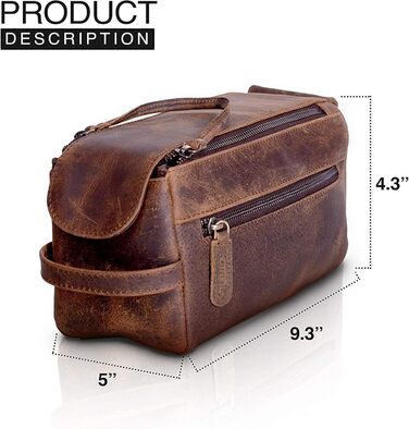 KomalC Travel Culture Bag made of high-quality buffalo leather for women and men