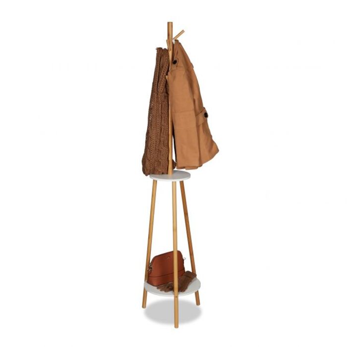 Relaxdays Wardrobe Rack White/Natural