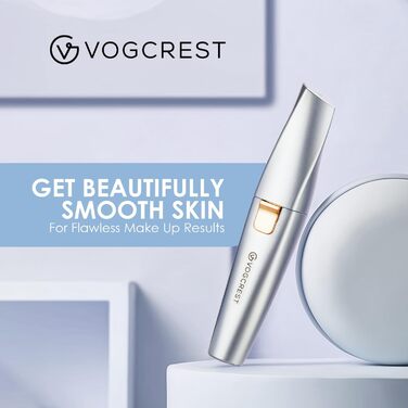 Триммер для обличчя та брів VG VOGCREST 2-в-1: бездротовий, з LED-підсвіткою, рожево-золотий/блакитний