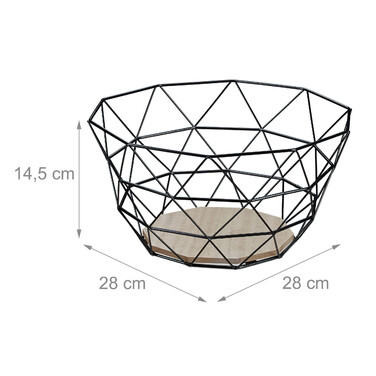 Relaxdays Fruit Basket, Grid Design