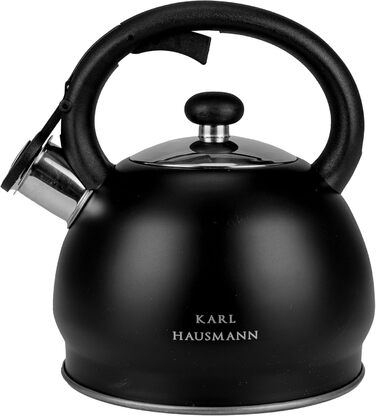 Чайник електричний KARL HAUSMANN Induktion 1.8L чорний з авто-свистком - нержавіюча сталь для всіх плит