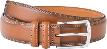 Чоловічий шкіряний ремінь VRLEGEND 35 мм для бізнесу та офіційних заходів, ремінь до костюма, з подарунковою коробкою (колір коричневий, розмір 120 см/140 см)