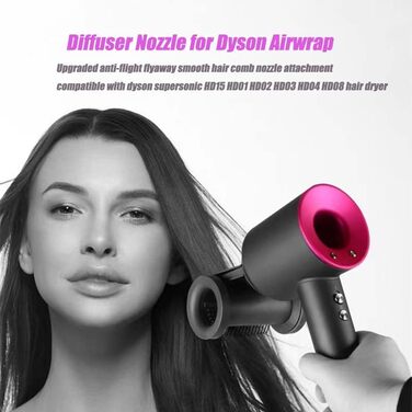 Diffuser nozzle for Dyson Airwrap, Gentle Air Attachment Diffuser Styling Concentrator Smoothing Nozzle Accessory for Dyson Supersonic Hair Dryer 2 Modes for Smooth and Fluffy Styling (1 Nozzle)