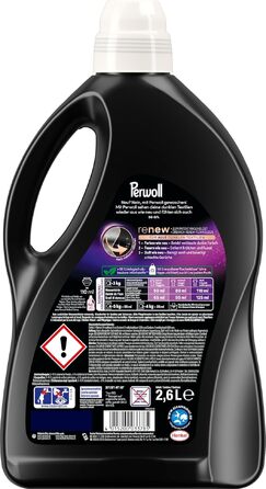 Рідкий засіб для прання Perwoll Renew Schwarz для темних кольорів, 2x52 прання, відновлення кольору та захист волокон тканини