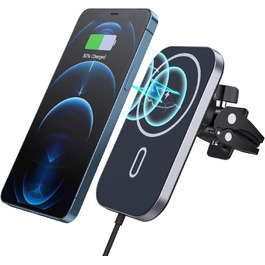 Автомобільний зарядний пристрій MagSafe 15W: бездротова підставка-тримач для iPhone 16/15/14/13/12 Pro Max