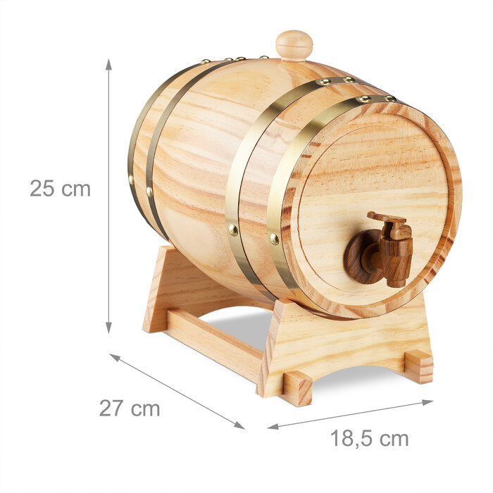 Relaxdays Wooden Schnapps Barrel