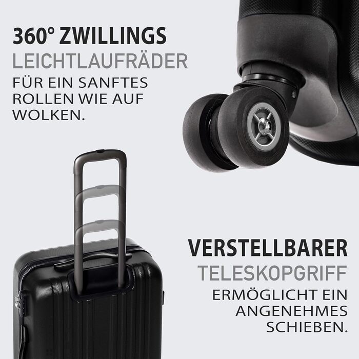 Набір валіз FERGÉ 3 шт. з жорсткого ABS, розширюваний, Toulouse, рожевий (Handgepäck, L, XL)