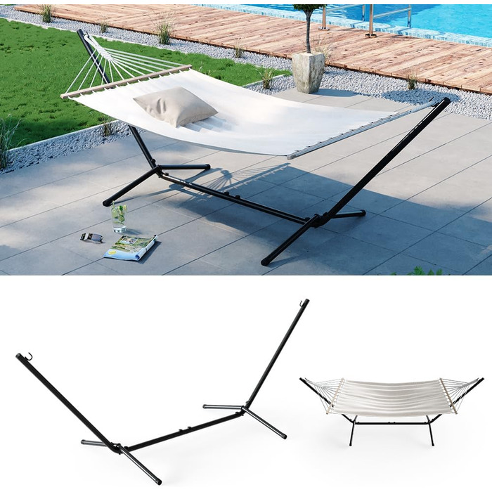 Oskar-Store Hammock Stand 350cm Metal Frame Hammock Stand Sun Lounger Metal