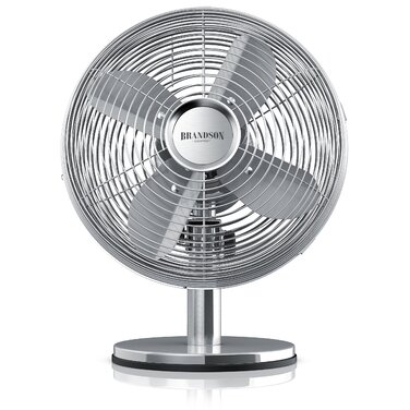 Настільний вентилятор Brandson з мідним дизайном: 3 швидкості, осциляція 80°, нахил 40°, металевий корпус