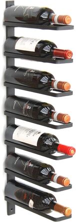 DanDiBo Wine Rack Metal Wall Black 93885 Bottle Rack Bottle Holder Wall Mount Modern Wall Holder Wall Shelf for 7 Bottles