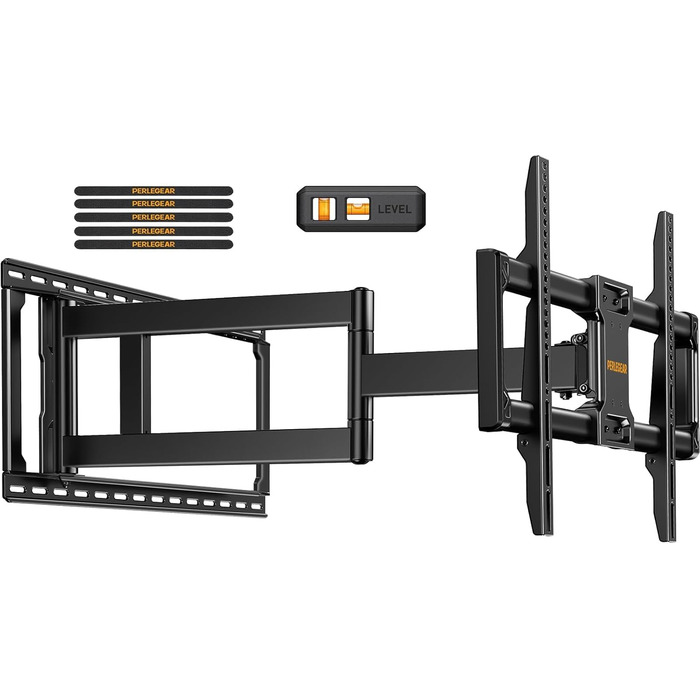 Кріплення для телевізора Perlegear: 42-90 дюймів, до 68 кг, подовжений кронштейн, повний рух, VESA 800x400 мм