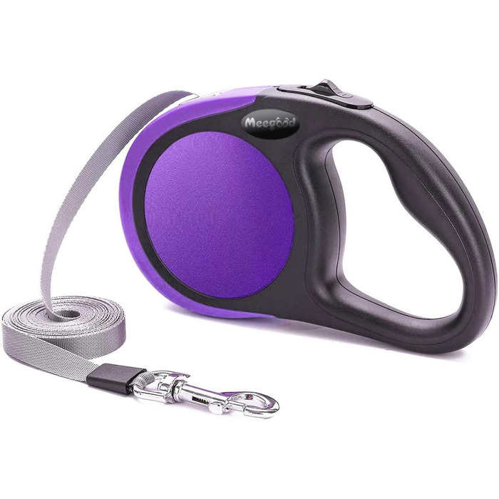 МігооПет (MigooPet) повідок для собак, висувна, 4.6 м, для собак малих та великих порід (до 45/115 кг), фіолетовий