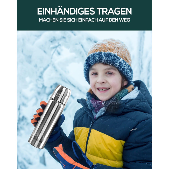 Термокружка-термос з нержавіючої сталі, 350мл/500мл/750мл, подвійні стінки, BPA-Free, для спорту та відпочинку