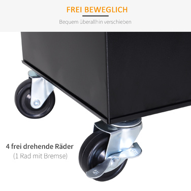 DURHAND Tool Trolley with 5 Drawers and 360° Wheels, Metal, 52.5x28x104.5cm, Mobile & Space-Saving for Workshop