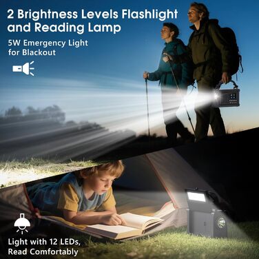 Радіоприймач Kurbelradio з DAB/DAB+/UKW, акумулятор 12000mAh, сонячна панель 8500mm², ручне радіо, Bluetooth 5.0, ліхтарик, ліхтар для читання, Outdoor, кемпінг, зелений (чорний)