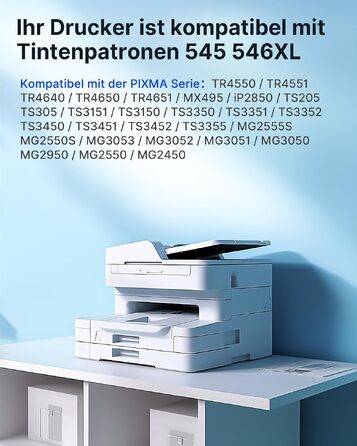 Картриджі для принтера Canon PG-545 XL та CL-546 XL (чорний та кольоровий), набір для Pixma TS3300, TS3350, TS3700, TS4150i, TR4500, TR4550, TR4600, MG2550, MG2555s, MG3050