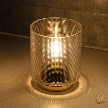 Бездротова настільна лампа з таймером, вінтажний дизайн, скло, LED, для дому та вулиці, сірий колір, розмір L