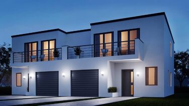 Світлодіодна настінна лампа Steinel L 585 S антрацит з датчиком руху, 180°, радіус дії до 10 м, класичний дизайн, виготовлена з мутного скла, розміри 229x215x312 мм (Чорний, без лампочки, одинарна)