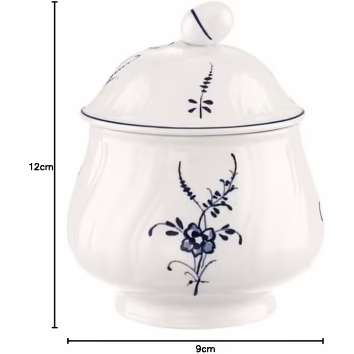Цукорниця Villeroy & Boch Vieux Luxembourg, преміум порцеляна, біло-синя