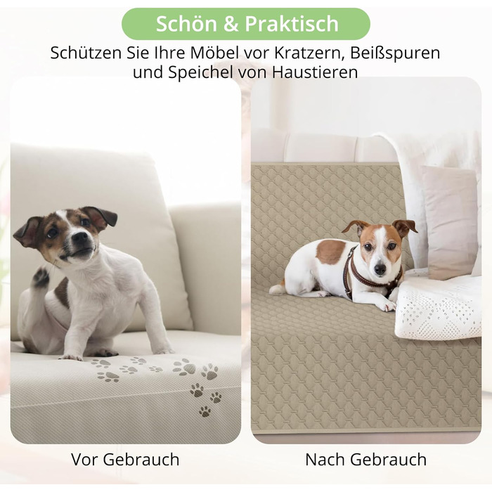 Водонепроникний килимок для собак, килимок для котів, антиковзкий, міцний, для захисту дивану, ліжка, автокрісла, можна прати в пральній машині (172 x 208 см, Хакі, M (137x208 см))