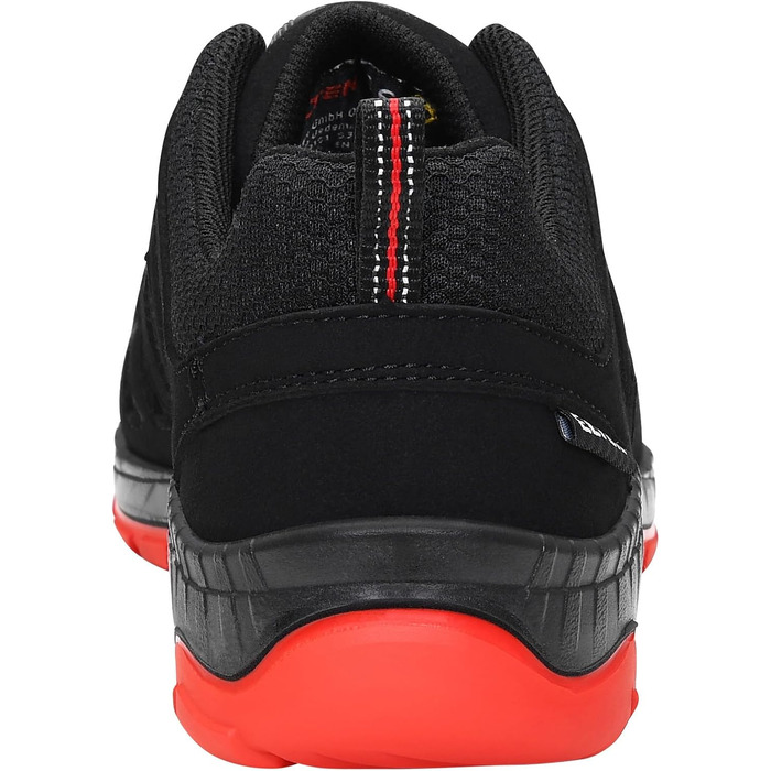 Робочі черевики ELTEN Maddox BOA S3S чорно-червоні, текстиль, сталевий підносок, легкі, спортивні, чоловічі та жіночі, 47 EU