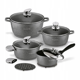Набір алюмінієвих каструль Konighoffer Pollo Grey, 12 предметів