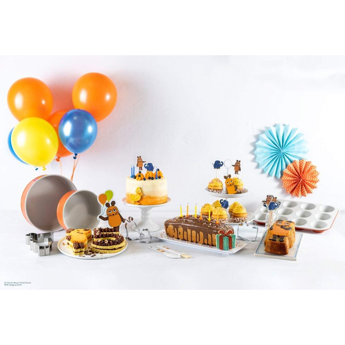 Форма для випічки Dr. Oetker DieMaus, Ø 26 см, сталева, з антипригарним покриттям (помаранчевий/кремовий)