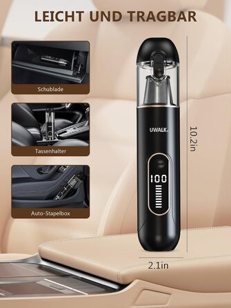 Бездротовий акумуляторний ручний пилосос Handstaubsauger: потужний 19000Pa, 7500mAh, USB-зарядка, 3 HEPA-фільтри, для матраців, авто, тварин, дому, столу