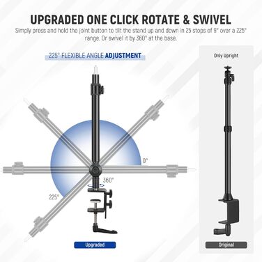 Тримач для камери NEEWER TL283 (ST-DR3560) - штатив для столу, мікрофонний важіль, підставка для DSLR, веб-камери, телефону, кільцеве світло