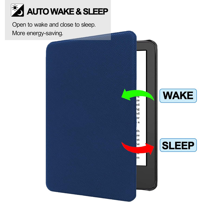 Чохол TOKILO для Kindle 6 (11-го покоління 2024/2022), м'який чохол з PU-шкіри з авто-ввімкненням/вимиканням, сумісний лише з Kindle 6
