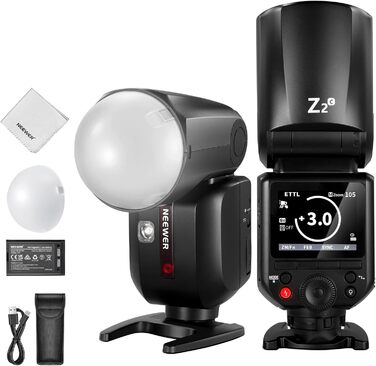 NEEWER Z2-S 2.4G TTL Speedlite для Sony: потужний спалах з дифузором та 2 моделювальними лампами, 76W, 1/8000s HSS, 3000mAh, 600 блискіток