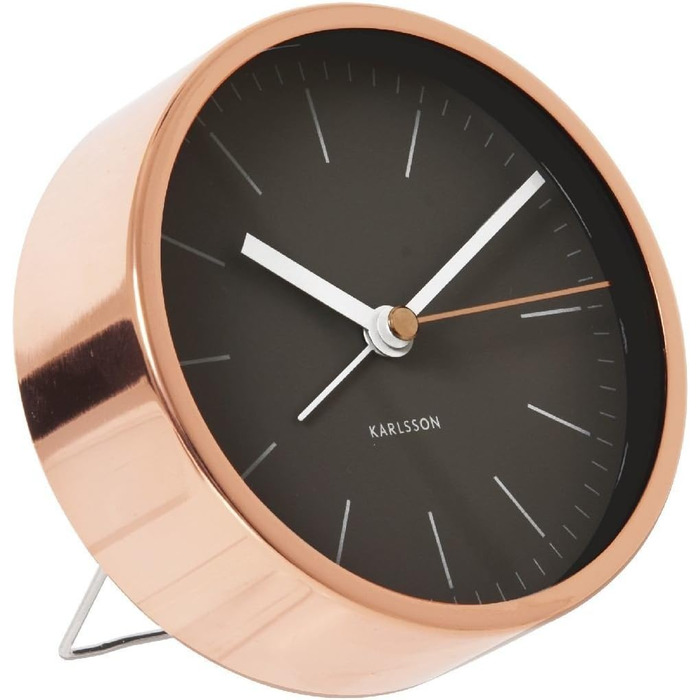 Karlsson Present Time Minimal Alarm Clock, Copper Black/Copper