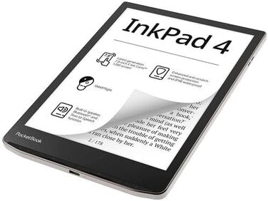 PocketBook InkPad 4: електронна книга, 7.8 дюйма, 32 ГБ, сріблястий колір