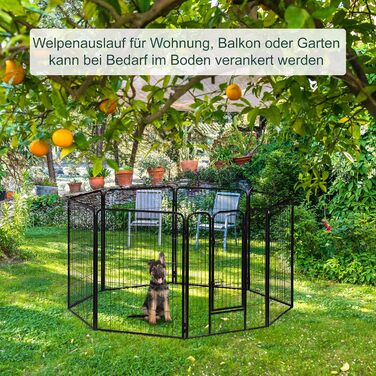 Вольєр для цуценят Relaxdays: чорний, XL, 100 x 76,5 x 235 см