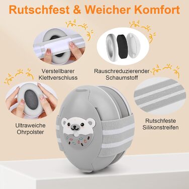 Навушники для захисту від шуму для малюків 2-в-1, 25dB, до 48 місяців, для дому та подорожей