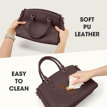 Сумка жіноча RAINSMORE середнього розміру з PU шкіри, для планшета 11 дюймів, з плечовим ременем, для роботи та міста (кава)