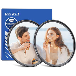 NEEWER Фільтр дифузії 58mm, 2 шт. для фото- та відеозйомки, створення кіноефекту, з кейсом та серветкою