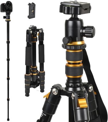 Штатив для камери NEWFUN: гнучкий, 160 см, 360° кулькова головка, для DSLR/беззеркальних камер/телефонів/відеокамер