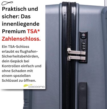 Чемодан Leon Koffer Groß 94 літрів з TSA замком - валіза, ролер, валіза для подорожей, жорсткий корпус (сірий, L)