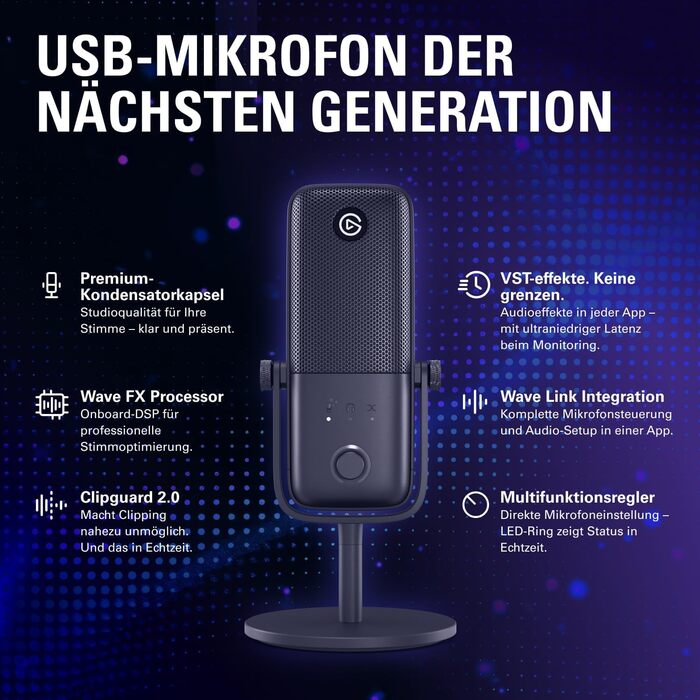 Elgato Wave:3 White - Професійний USB конденсаторний мікрофон для стрімінгу, подкастів, геймінгу та дому (Mac/PC)