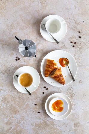 MÄSER Belmira: класичний сервіз для 6 осіб (12 предметів) з порцеляни, білий (кавовий сервіз)