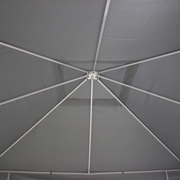 Outsunny Garden Pavilion 3x3m Stable Party Tent Event Tent Garden Tent Made of Steel & Polyester in Grey for Garden Parties & Events