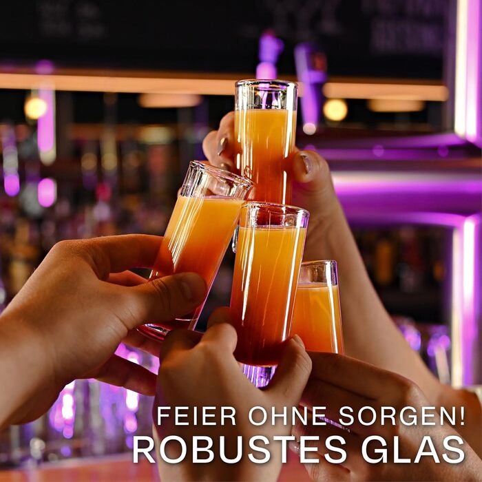 Pack of 24 Schnapsgläser (Shot Glasses) made of Glass, 5cl - Dishwasher Safe - Stable thanks to thick base - Shot glasses for every party