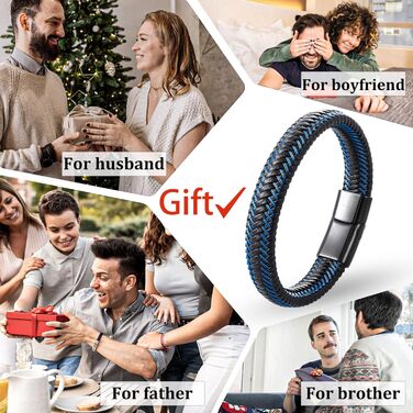 Чоловічий шкіряний браслет Armand, 21 см. Чорний, зелений, червоний, білий. Подарунок на День батька. Браслет для чоловіків Armand